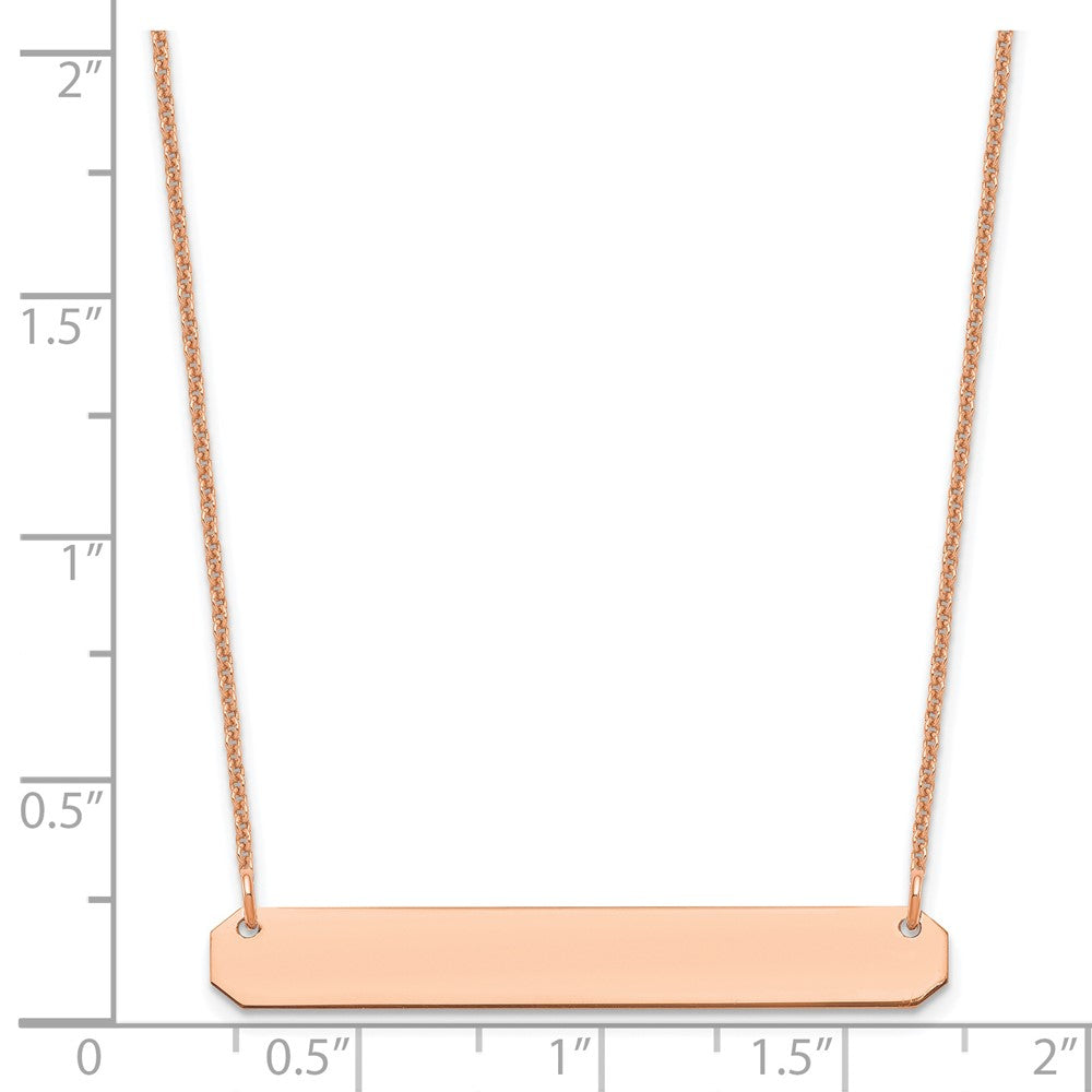 14K Rose Gold Medium Blank Bar Necklace