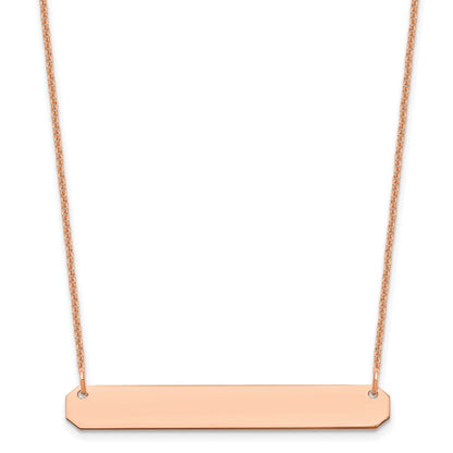 14K Rose Gold Medium Blank Bar Necklace