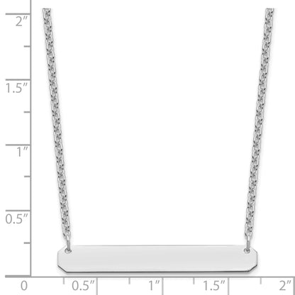 Sterling Silver Silver/Rhodium Plated Medium Blank Bar Necklace
