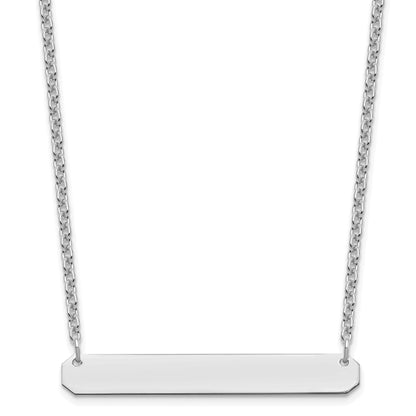 Sterling Silver Silver/Rhodium Plated Medium Blank Bar Necklace