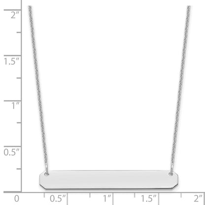 14K White Gold Medium Blank Bar Necklace
