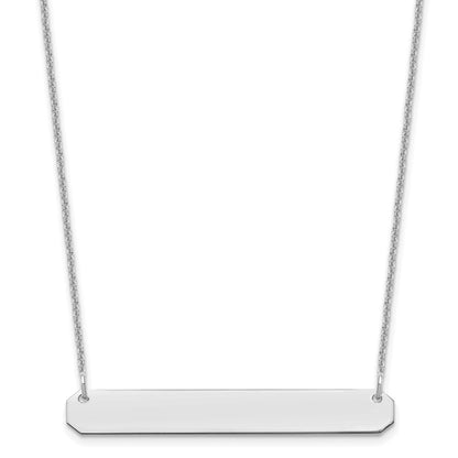 14K White Gold Medium Blank Bar Necklace