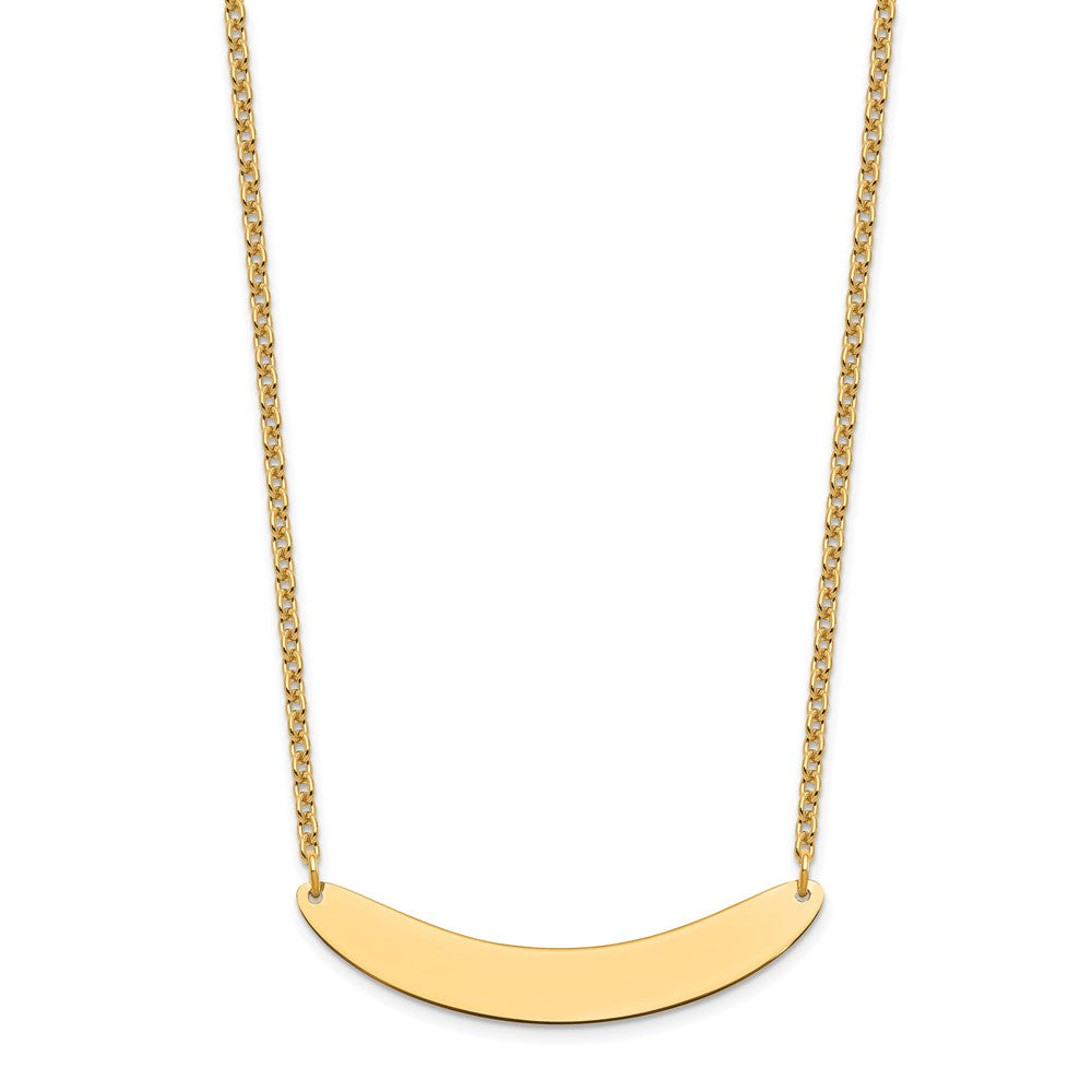 Gold Plated Sterling Silver/Gold Medium Curved Blank Bar Necklace