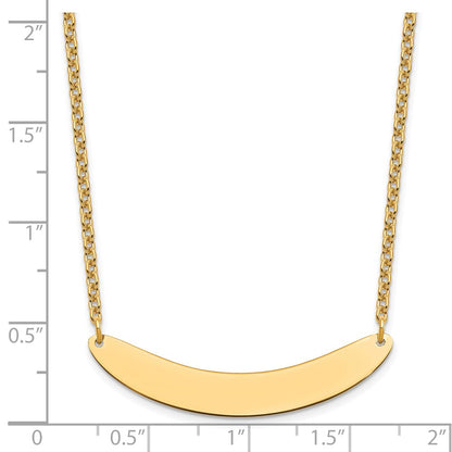Gold Plated Sterling Silver/Gold Medium Curved Blank Bar Necklace