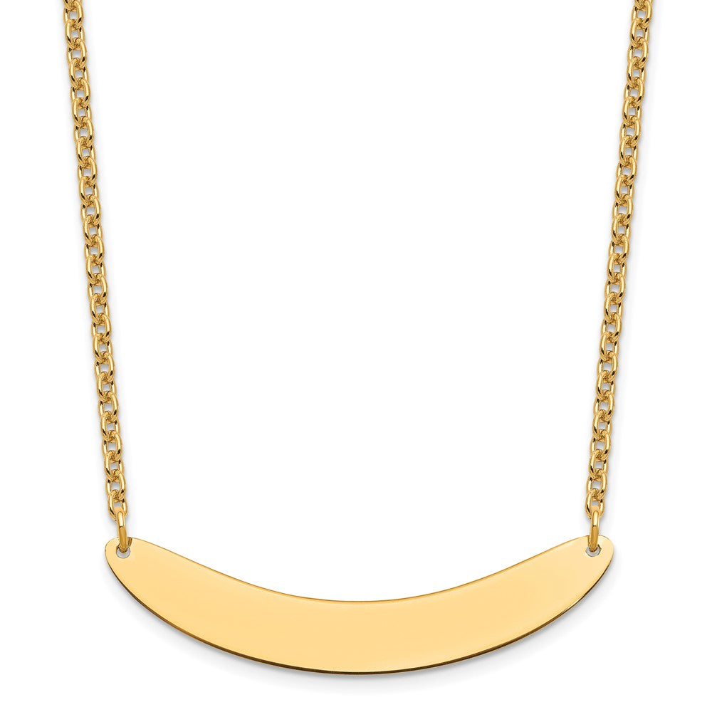 Gold Plated Sterling Silver/Gold Medium Curved Blank Bar Necklace