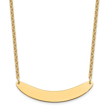 Gold Plated Sterling Silver/Gold Medium Curved Blank Bar Necklace