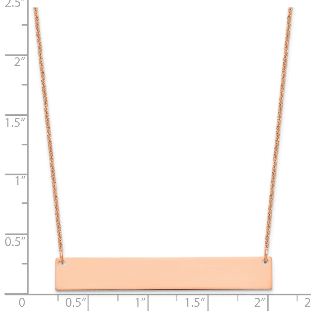 14K Rose Gold Large Blank Bar Necklace