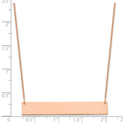 14K Rose Gold Large Blank Bar Necklace