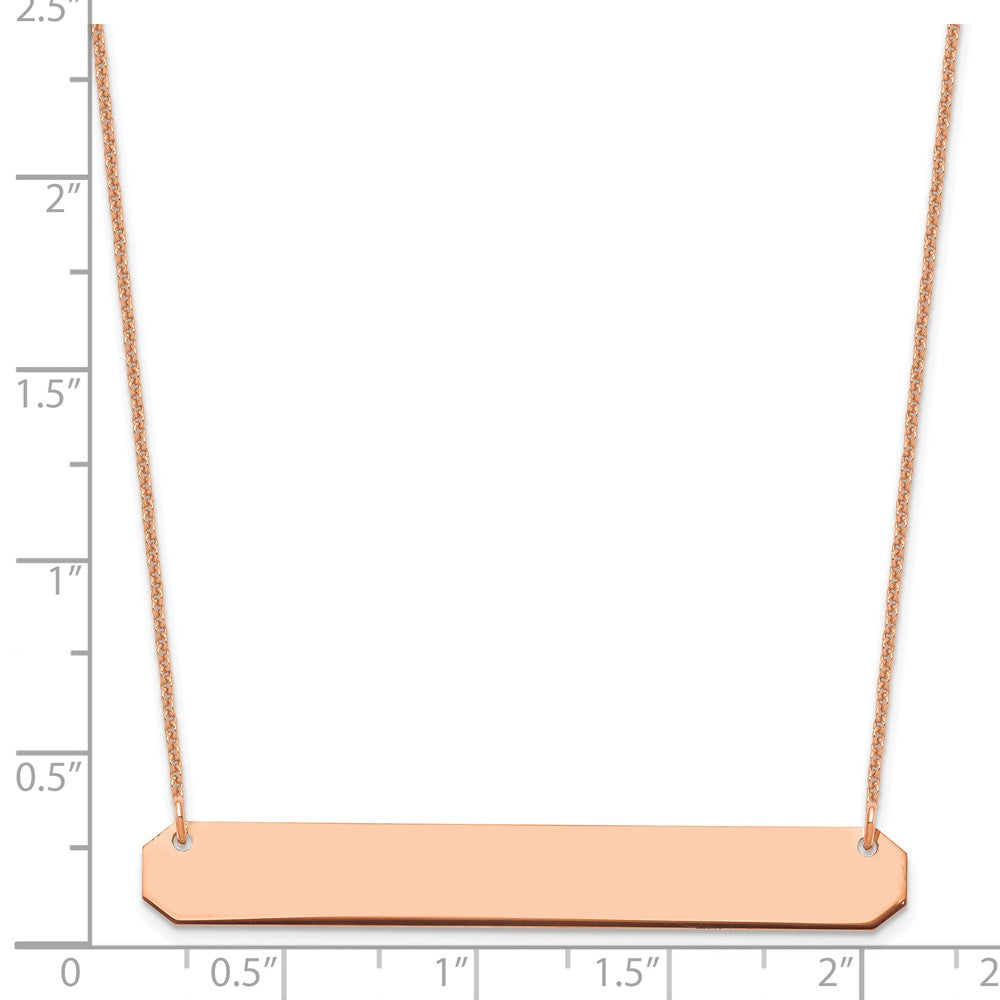 14K Rose Gold Large Blank Bar Necklace