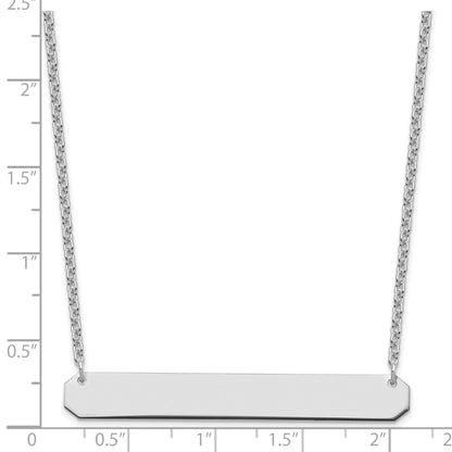 Sterling Silver Silver/Rhodium Plated Large Blank Bar Necklace