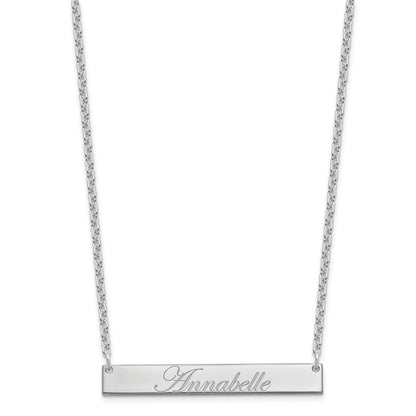 Sterling Silver Rhodium Plated Medium Edwardian Script Brar Necklace