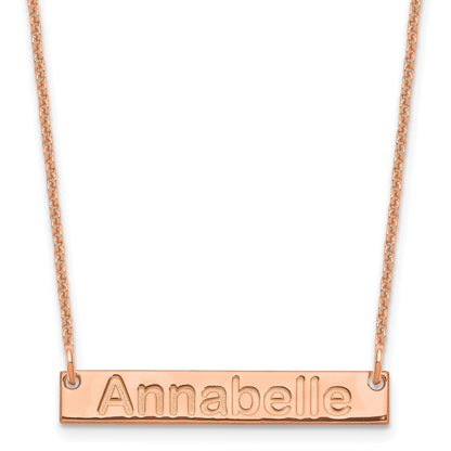 14K Rose Gold Small Arial Rounded Bar Necklace