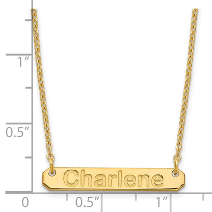 Gold Plated Small Arial Rounded Bar Necklace