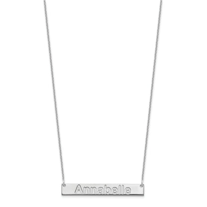 14K White Gold Medium Arial Rounded Bar Necklace
