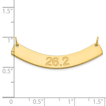 Gold Plated Medium Arial Rounded Curved Bar Necklace