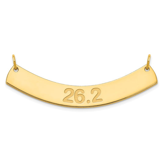 Gold Plated Medium Arial Rounded Curved Bar Necklace