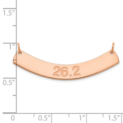 14K Rose Gold Medium Arial Rounded Curved Bar Necklace