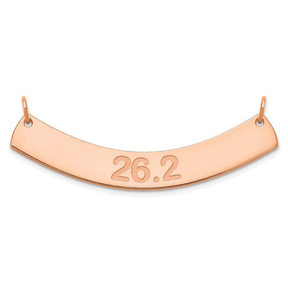 14K Rose Gold Medium Arial Rounded Curved Bar Necklace