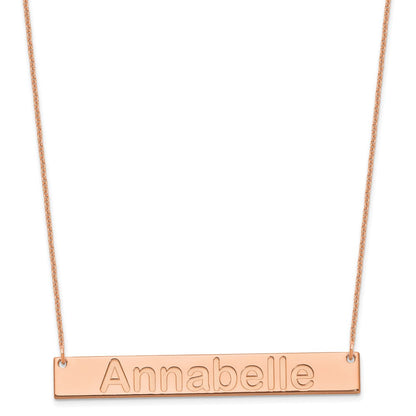 14K Rose Gold Large Arial Rounded Bar Necklace
