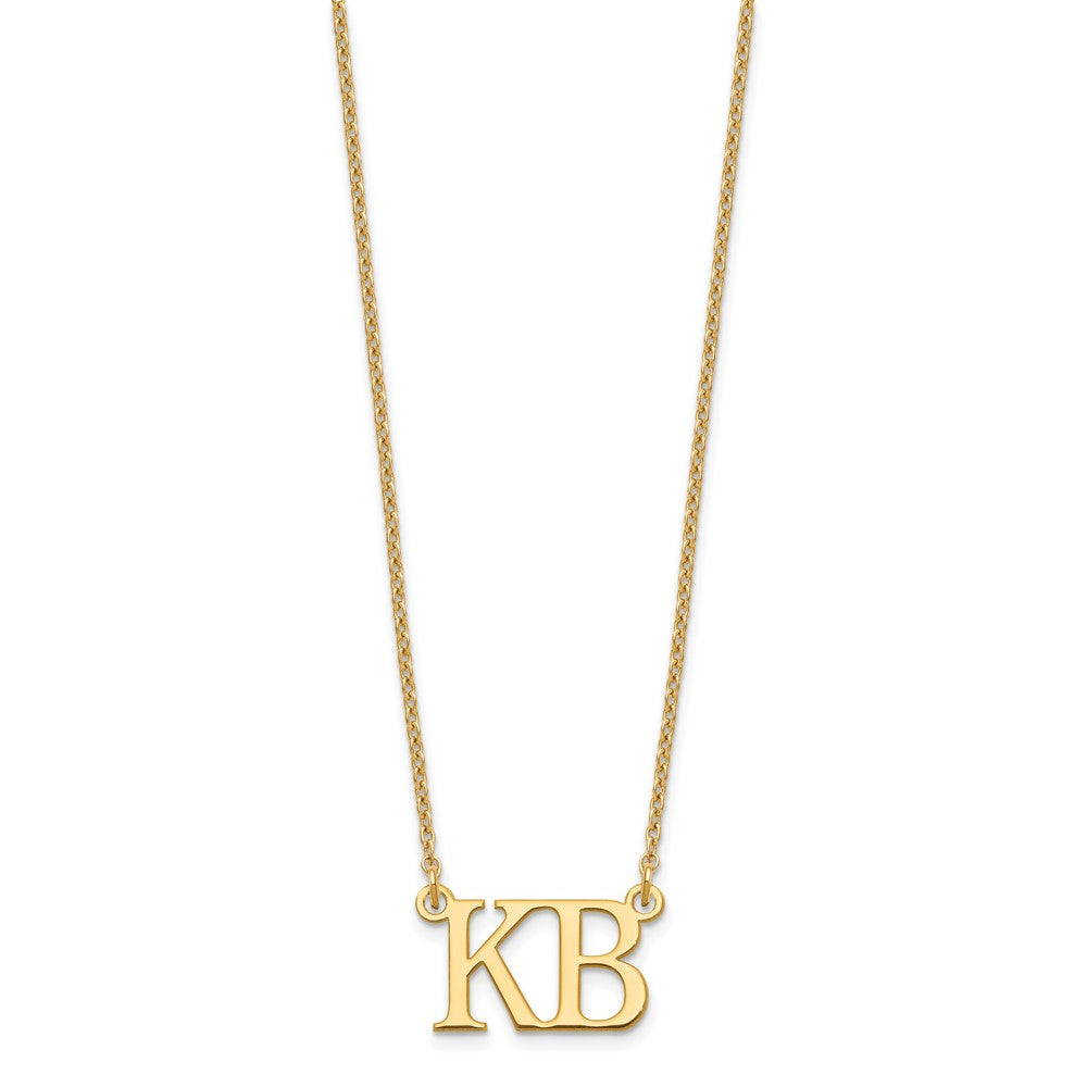 Gold Plated Sterling Silver/Gold Large 2 Initial Necklace