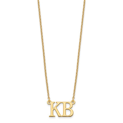 Gold Plated Sterling Silver/Gold Large 2 Initial Necklace