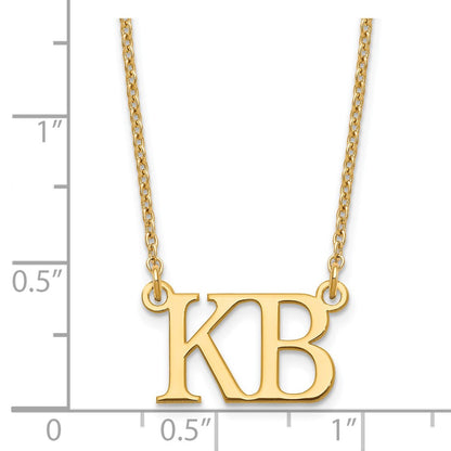 Gold Plated Sterling Silver/Gold Large 2 Initial Necklace