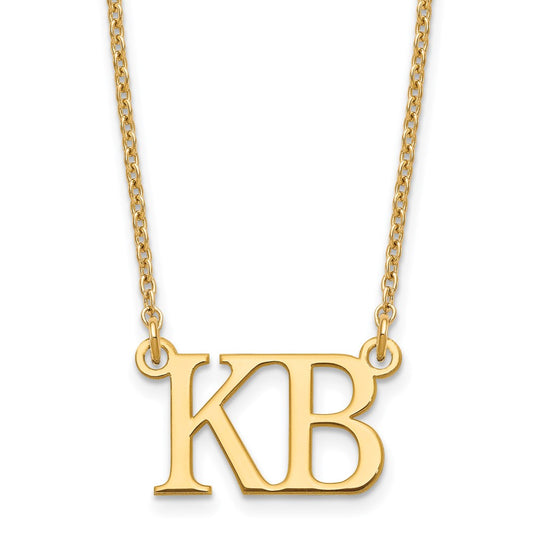Gold Plated Sterling Silver/Gold Large 2 Initial Necklace