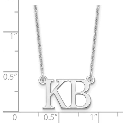 14K White Gold Large 2 Initial Necklace