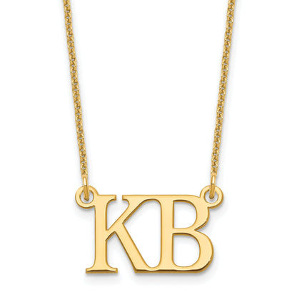 14K Yellow Gold Large 2 Initial Necklace