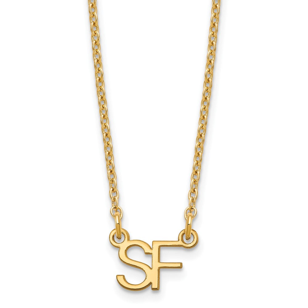 Gold Plated Sterling Silver/Gold Small 2 Initial Necklace