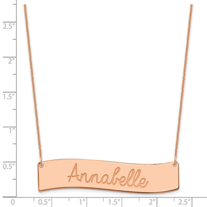 14K Rose Gold Medium Always In My Heart Curved Bar Necklace