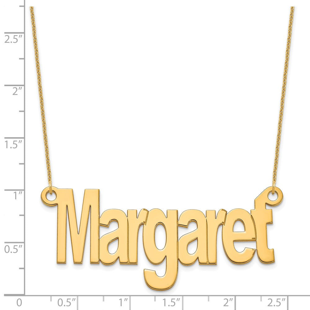 14K Yellow Gold Large Name Plate Necklace