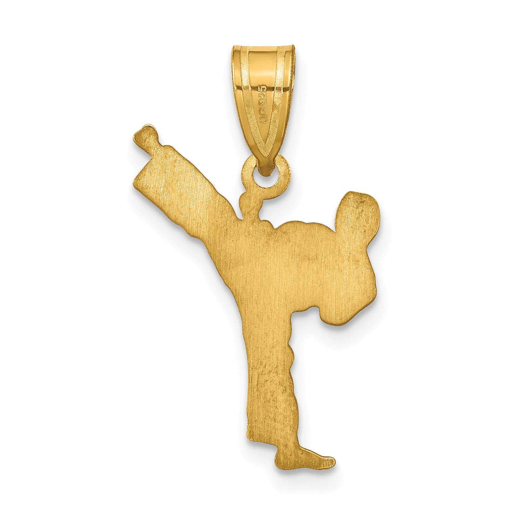 Gold Plated Sterling Silver/Gold Personalized Boy Karate Pendant