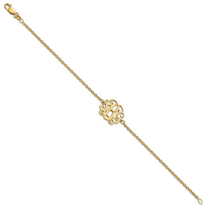 Gold Plated Sterling Silver/Rhodium Monogram Bracelet