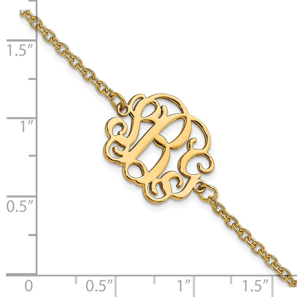 Gold Plated Sterling Silver/Rhodium Monogram Bracelet
