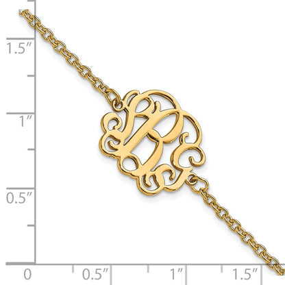 Gold Plated Sterling Silver/Rhodium Monogram Bracelet