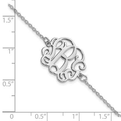 14K White Gold Monogram Bracelet