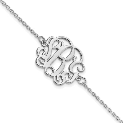 14K White Gold Monogram Bracelet