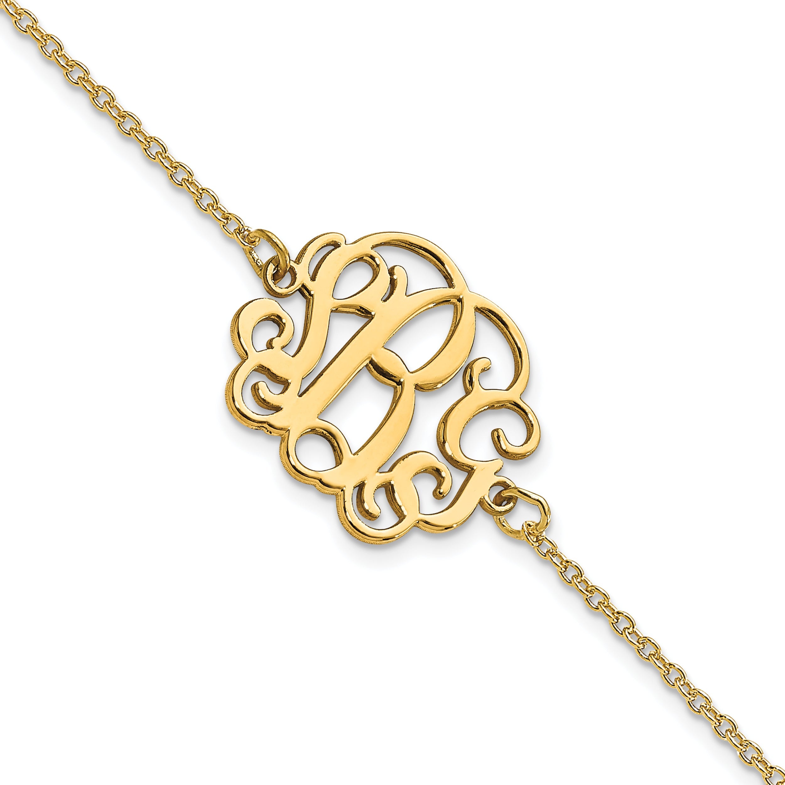 14K Yellow Gold Monogram Bracelet