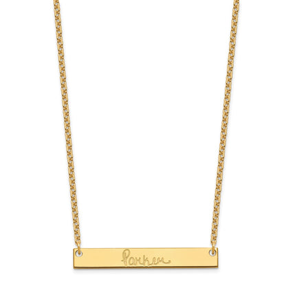 Gold Plated Sterling Silver/Gold Medium Signature Bar Necklace
