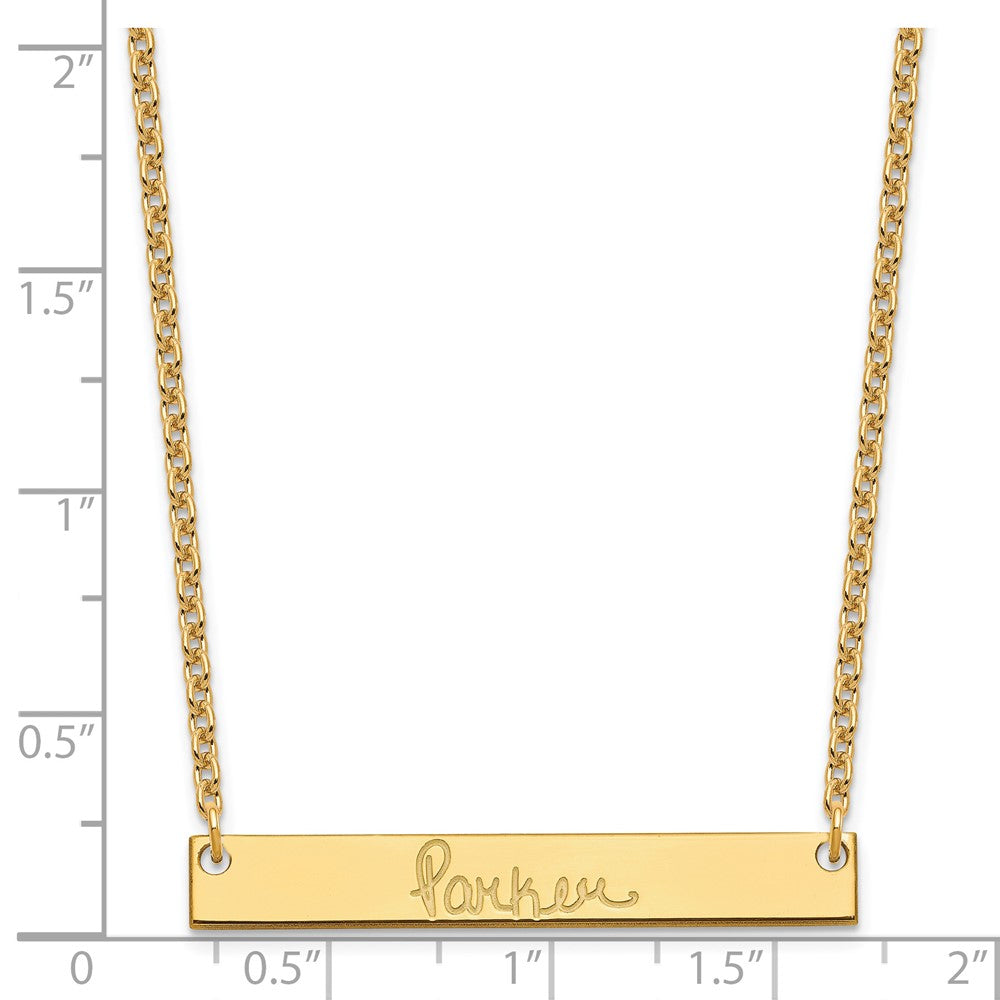 Gold Plated Sterling Silver/Gold Medium Signature Bar Necklace