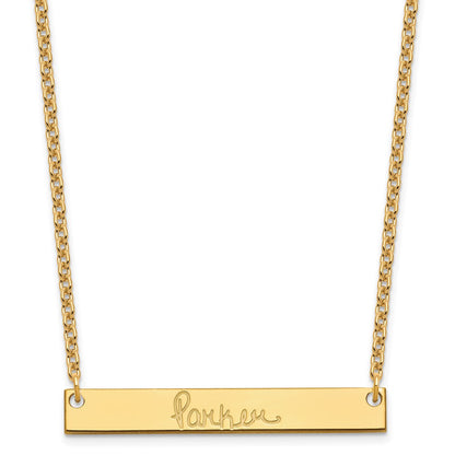 Gold Plated Sterling Silver/Gold Medium Signature Bar Necklace