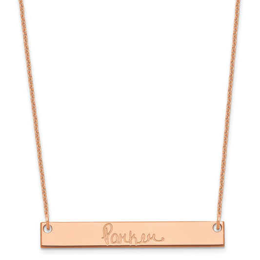 14K Rose Gold Medium Signature Bar Necklace