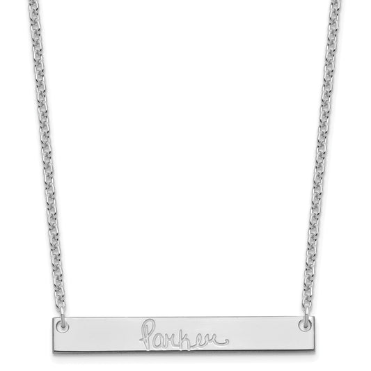 Sterling Silver Silver/Rhodium Plated Medium Signature Bar Necklace