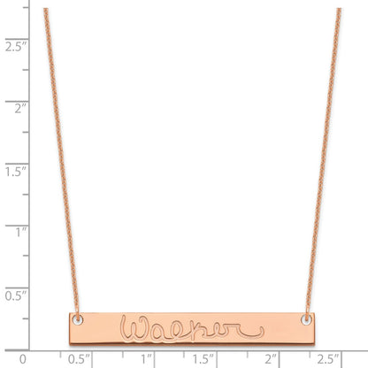 14K Rose Gold Large Signature Bar Necklace