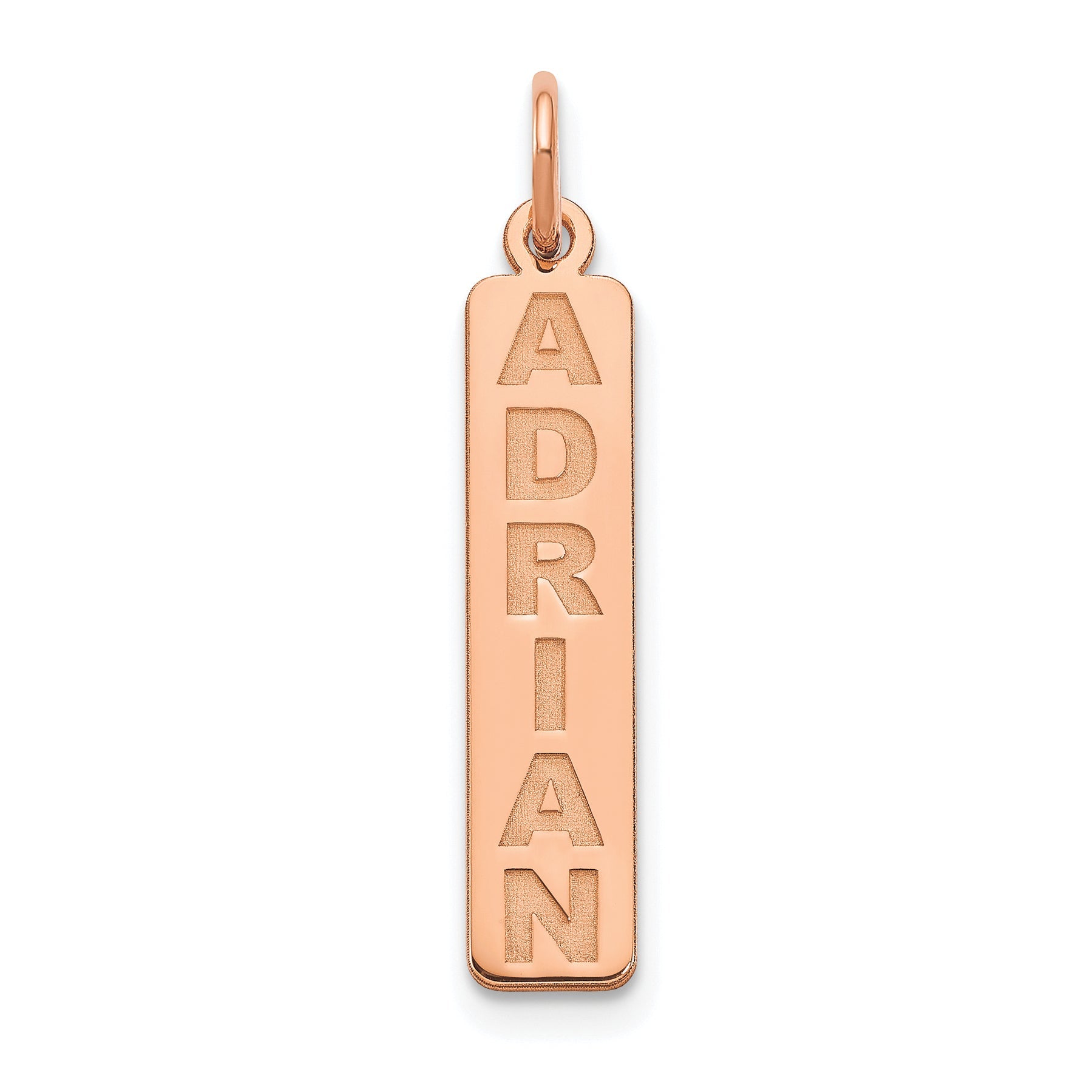 14K Rose Gold Arial Black New Font Bar Charm