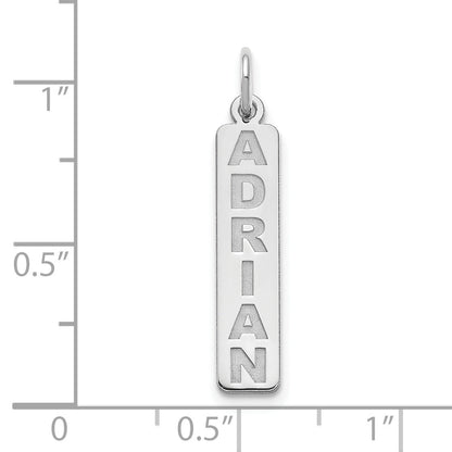 14K White Gold Arial Black New Font Bar Charm