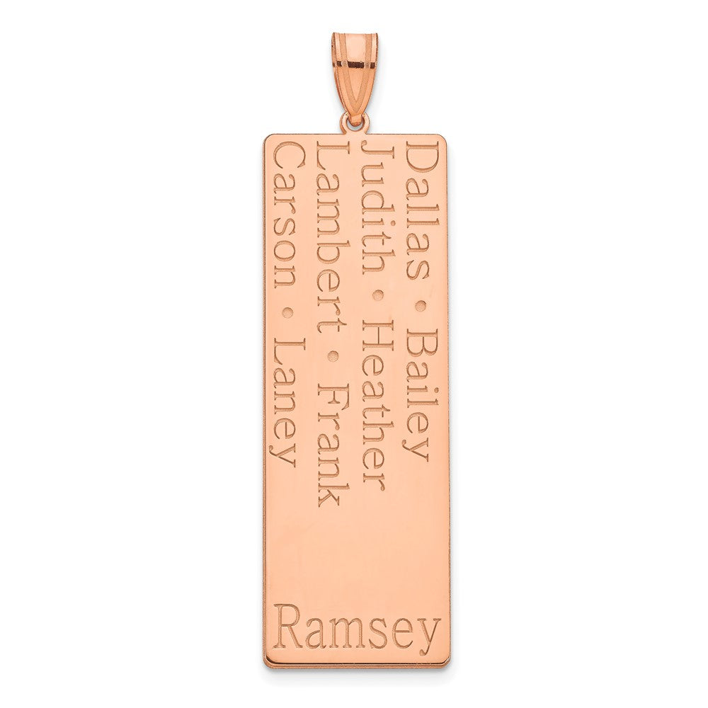 14K Rose Gold 8 Name Family Pendant