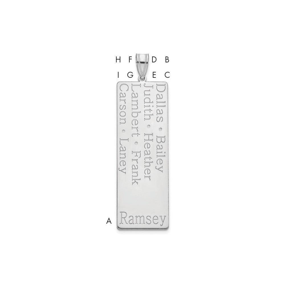 14K White Gold 8 Family Pendant