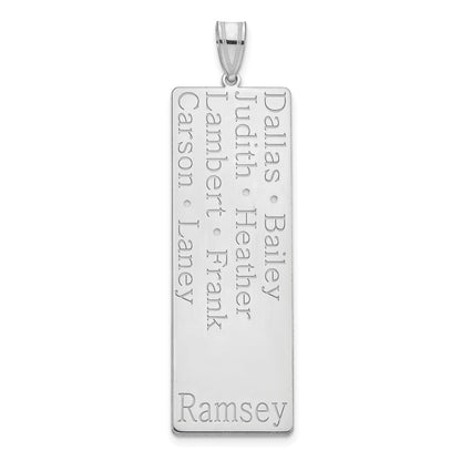 Sterling Silver Silver/Rhodium Plated 8 Name Family Pendant